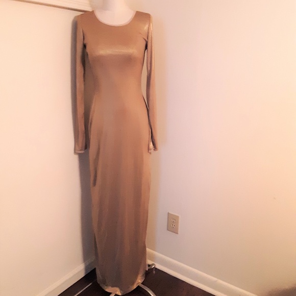 BCBGMaxAzria Dresses & Skirts - BCBG Max Azria Gold "Fresno" Knit Dress